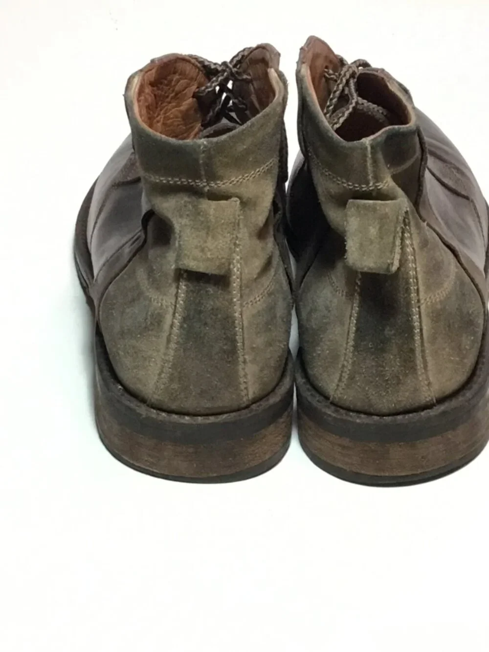 Johnston and Murphy Leather And Suede Chukka Lace Boots Size 12 Made In Italy